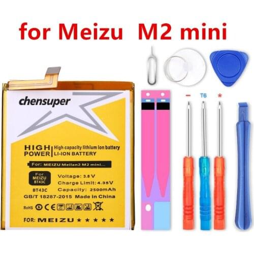 Chensuper 2500mAh BT43C Battery for Meizu Meilan 2 M2 mini M2mini Batterie Batterij Bateria