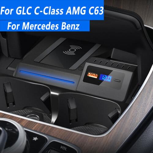 For Mercedes-Benz GLC C-Class AMG C63 2015-2020 Auto Parts Central Control Cigarette Lighter To Install Wireless Charger