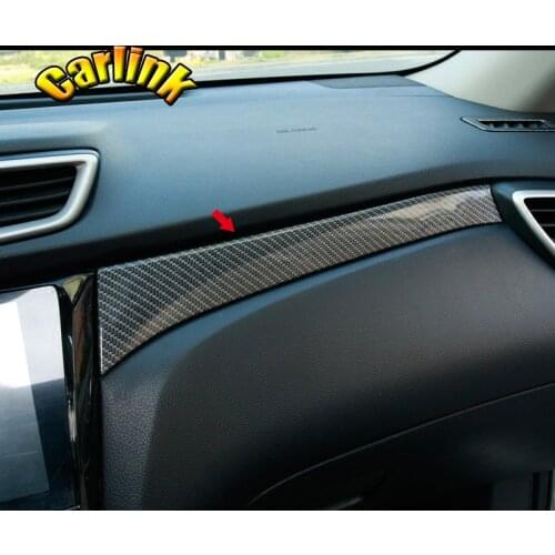 For Nissan Qashqai J11 Rogue Sport 2014-2018 ABS Matte/Carbon Fibre Center Console Panel Strip Cover Trim accessories 1pcs