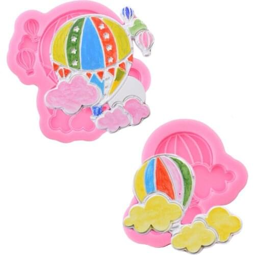 Hot Air Balloon Cloud-shaped Resin Mold Edible Silicon Mold Chocolate Mold Fondant Cake Decoration Tool Card Inserting Candy