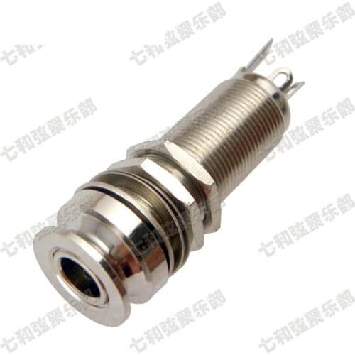 Chrome Threaded Cylinder Guitar Bass output Input Strap End Pin Jack Plug Socket 6.35mm for Electric Bass Guitar