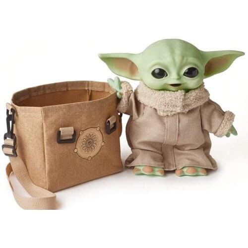 Disney Kawaii Star Wars Action Figure Yoda Baby Voice Plush Backpack Mandalorian Grogu Inch Toy Disney Plush Bag Gift For Kid