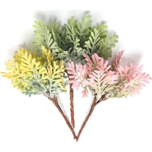 10pcs artificial flower acorn leaf plant bouquet for wedding home Christmas decoration DIY wreath scrapbook craft fake flower