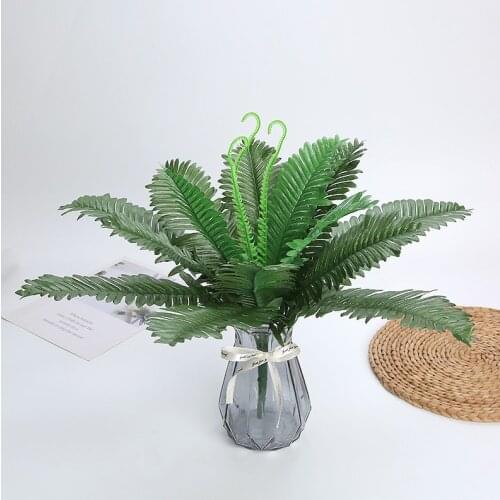 Artificial Fern Bundle Plastic Silk Green Plant Pseudopersia Leaf Simi Cycas Used For Family Wedding Decoration