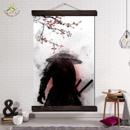 Canvas Art Painting Wall Art Poster Home Decoration Scroll Cavas Painting Posters And Prints for Living Room Japanese Warrior