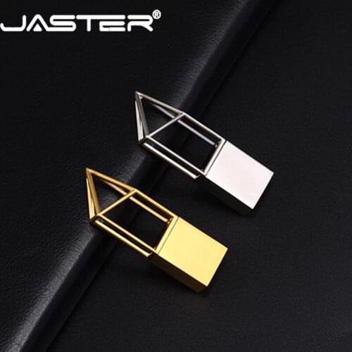 JASTER Usb 2.0 Flash Drive 64gb 32gb Metal Memory Stick 16gb 8gb 4gb Silver Pen Drive Gift Free Print LOGO