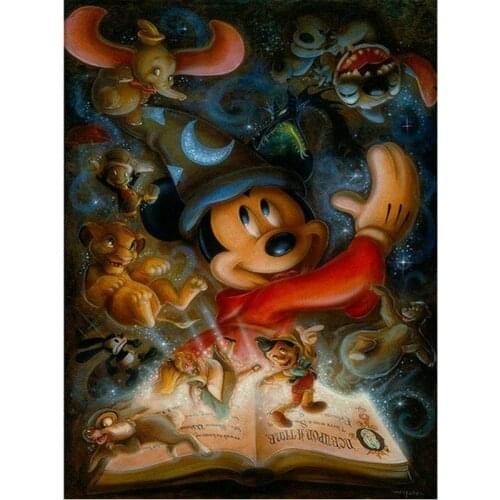 5D DIY Disney Mickey Mouse and Donald Duck Diamond Painting Cross Stitch Kit Cartoon Gift Diamond Embroidery Mosaic Home Decor