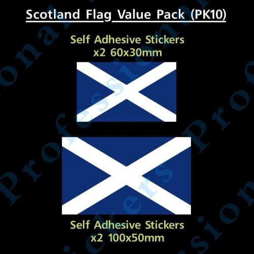 Scotland / Scottish Flag Sticker Decals - Value Pack! - Van, Car, Truck, Caravan Waterproof Vinyl stickers for car Motos