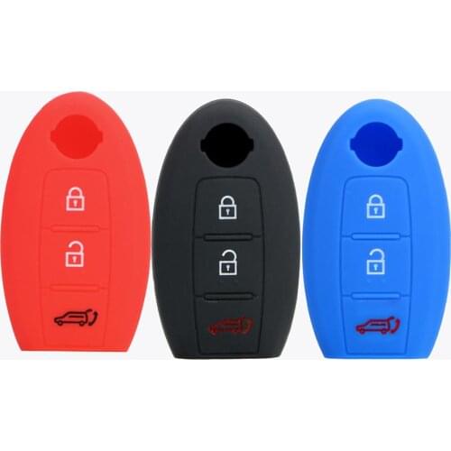2021 New silicone rubber car key cover case set holder for Nissan Micra Xtrail Qashqai Juke D.uke 3 buttons key case cover