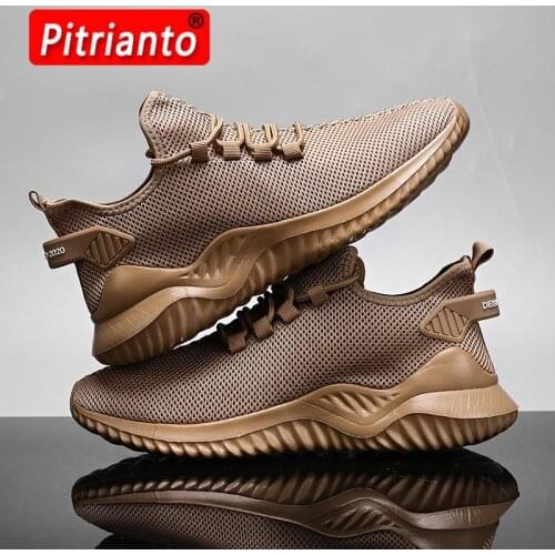 New Breathable Student Running Casual Shoes Fashion Trendy Shoes Flying Woven Sports Shoes Men