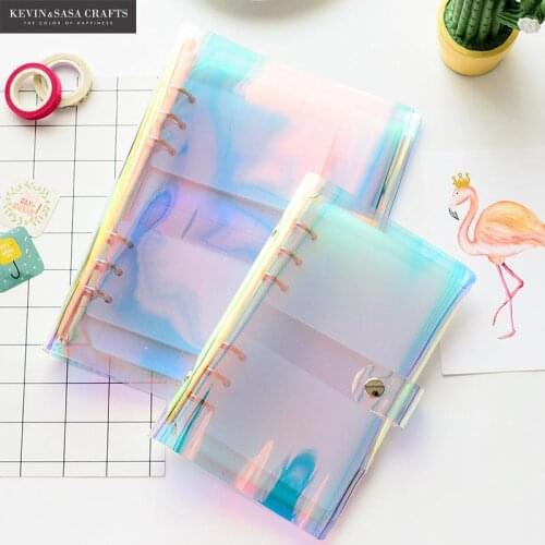 Iridescent Laser PVC Notebook Quality PVC Planner Sketchbook Diary Note Book Kawaii Journal Stationery School Tools Supplies