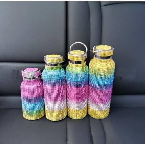 Gift diamond bottle Double Wall Stainless Steel Water Bottle drinking Thermos Sport Bottle drink bottle Insulated Coffee Mug