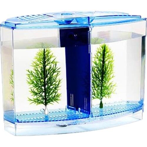 Practical Acrylic Fish Tank Desktop Small Fish Tank, Suitable for Family Living Room, Bedroom, Office(1.8L)