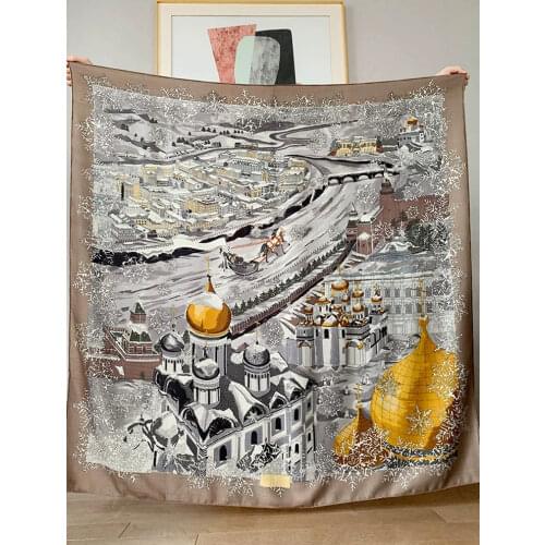 Designer Silk Cashmere Shawl 140 Scarfs For Women Square Horse Print Pashmina Shawls And Wraps Warm Stole Cape Blanket Poncho