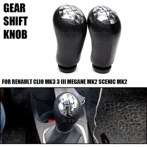 Gear Shift Knob 5/6 Speed Shifter Gaitor Boot PU Leather Car Assessories For RENAULT CLIO MK3 3 III MEGANE MK2 SCENIC MK2