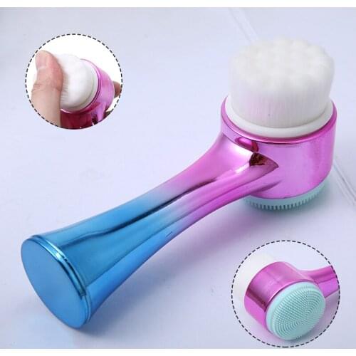 Manual Face Wash Brush Facial Massage Washing Clean Brushes For Blackhead Cleansing Exfoliating Dead Skin Remove Double-sided