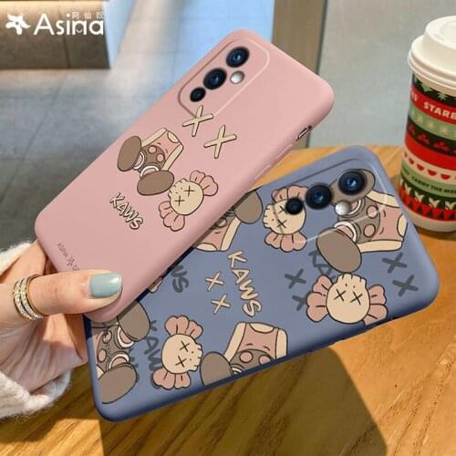 ASINA Cute Cartoon Case For Oneplus 9 8t 8 Pro Cool Liquid Silicone Couple Cases For Oneplus 7 7T Pro Nord Cover Fashion Funda