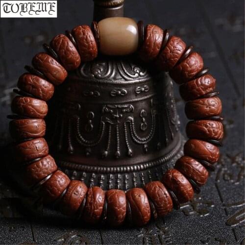 Tibetan Bodhi Seeds Bracelet Bodhi Seeds Yak Horn Beaded Bracelet Nepalese Bodhi Seeds Wrist Mala Buddhist Bodhi Bracelet