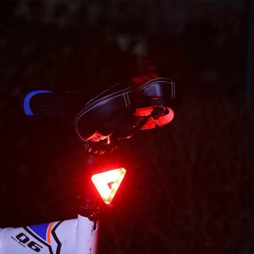 Triangle Bicycle Light Mountain Bike Tail Light LED Warning Light Riding Equipment Cycling Light Tail Lamp Safety Warning Light