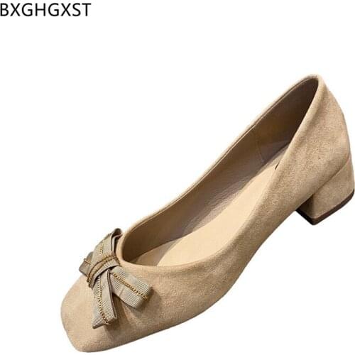 Red Heels Shoes for Women 2021 Loafers Shoes Woman Block Heels Slip on Shoes Woman Square Toe Heels Chaussure Femme Zapatillas