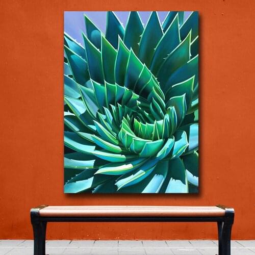 Wxkoil Fashion Wall Art Swirl, Symmetrical Aloe Canvas Painting For Living Room Home Decor Oil Painting Print On Canvas Picture