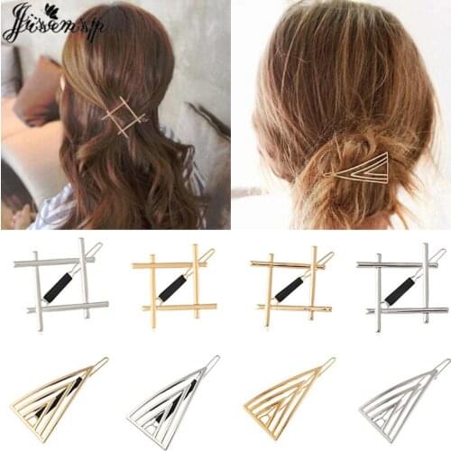 Jisensp Simple Fashion Lovely Geometric Triangle Type Metal Korean Style Girls Hair Pins Hair Clip Headwear Women Accessories