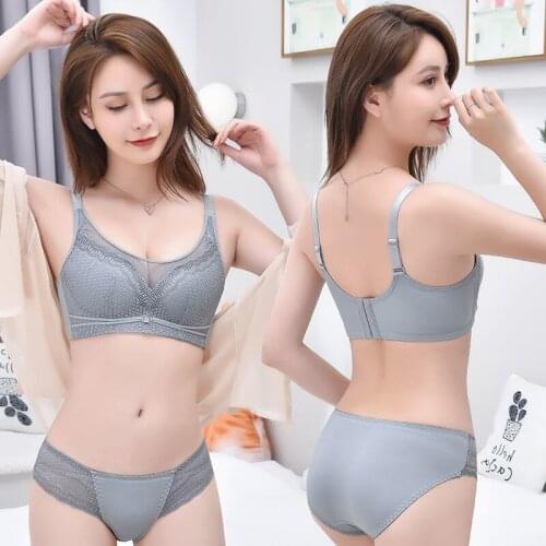 Guoenenyy Bra ladies lace gather bra sexy lingerie up bra ladies comfortable seamless underwear set