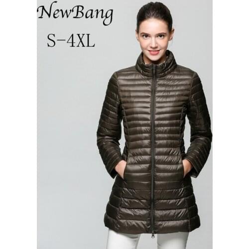NewBang Brand Ultra Light Down Jacket Women Long Winter Down Jacket Women Slim Portable Windproof Warm Coat