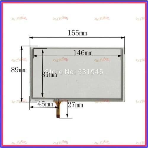 ZhiYuSun 10PCS/Lot 063020 New 6.4inch TOUCH Screen panels 155mm*89mm for GPS 155*89 Freeshipping used clarion GPS CAR