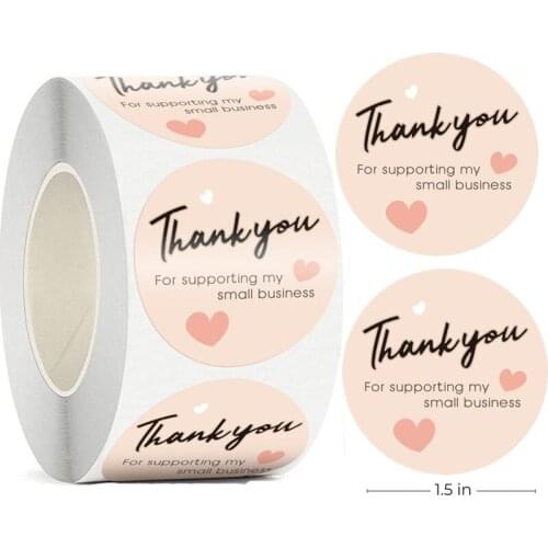 1.5 Inch Sealing Sticker Thank You for Supporting My Small Business Baking Cake Decor Sticker Shop Thank Customers Label Sticker
