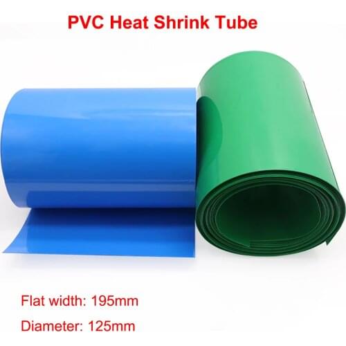 1 Meter Width 195mm PVC Heat Shrink Tube Dia 125mm Lithium Battery Pack Insulated Film Wrap Protection Case Wire Cable Sleeve