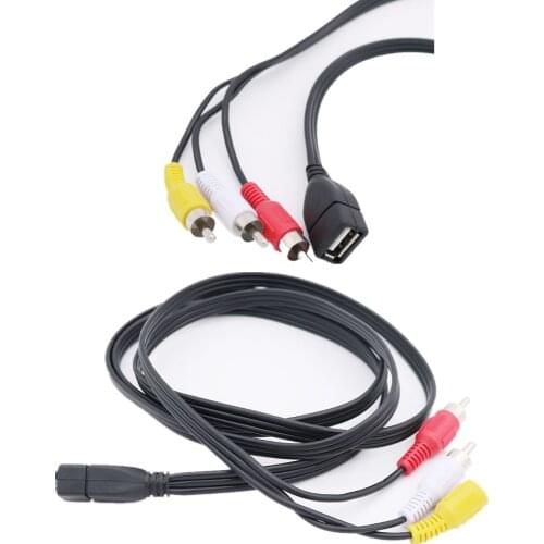 1pc USB 2.0 A Female to 3 RCA Male Line lotus Adapter Cable USB to AV PC TV Audio Video Cord Set-top Box Lead 5FT