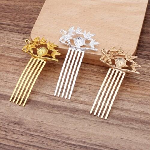 10pcs/lot 47*66mm Wedding Bridal Hair Comb Hair Clips Insert Metal Comb Hair Accessories For Women