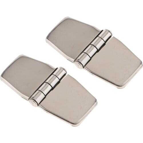2pcs 316 Stainless Steel Door Hinge with Cover Strap Hinge for Boat Yacht RV