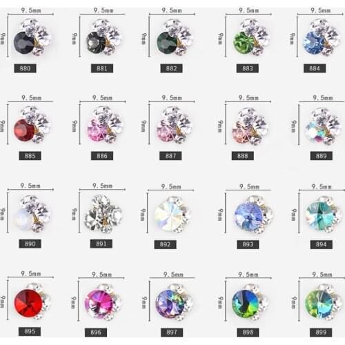 3D Rhinestones For Nail Art Design Gems Nail Decorations Crystal Strass AB Stones Diamond+Alloy Glitter Charms Strass Nail