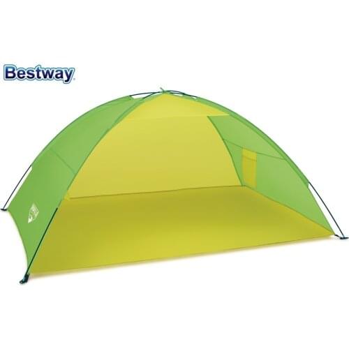 68044 Bestway 2x1.3x0.9m Beach X2 Tent 79"x51"x35" Beach Tent for 2 with Floor Pocket Carry Bag Light Weight and Easy to Set up
