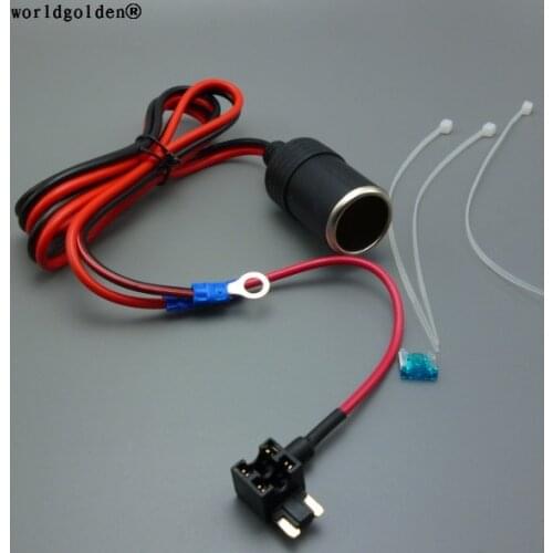 Worldgolden Car Cigarette Cigar Lighter socket 12V Extension standard Fuse Tap Holder Lead mirco model