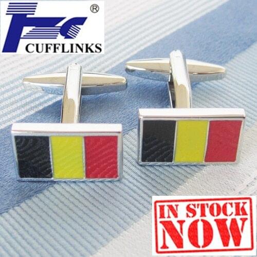 Belgium Flag Cufflink Cuff Link 2 Pairs Free Shipping Promotion