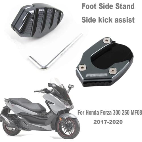Motorcycle Foot Side Stand Support Extension Enlarger Bracket Kickstand Side kick Assist For Honda Forza300 250 MF08 2017-2020