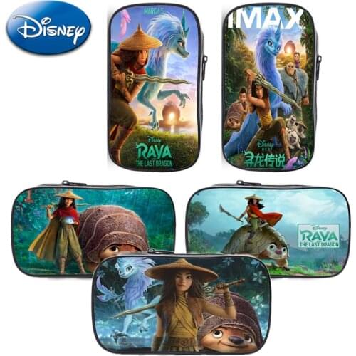 Disney Raya and The Last Dragon Cartoon Pencil Case Anime Figure Stationery Box Boy Girls Learning Education Tool Gifts for Kids