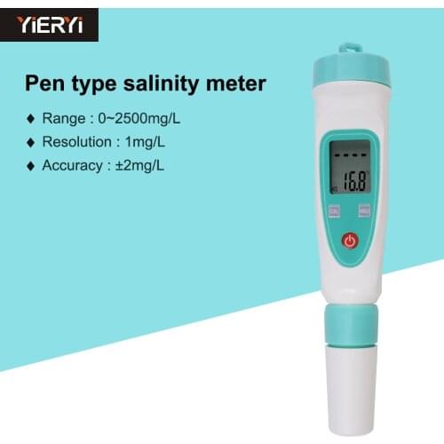 YD-1L Digital Pen Portable Salinometer Food Freshwater Aquarium Salinity Meter Tester Water Quality Analyzer