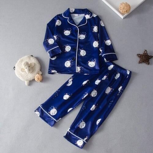 Children Silk Pajamas Kids autumn Pyjamas Set for Girls Boys 2020 Sleepwear Clothes Teens Nightwear Clothing
