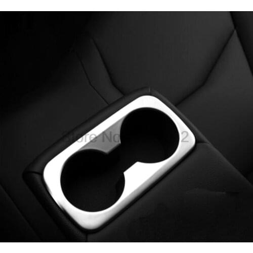For Hyundai Tucson 2016 2017 Car Matte Chrome Rear Seat Water Cup Holder Cover Bezel Cover Molding Trim Decorative Sticker