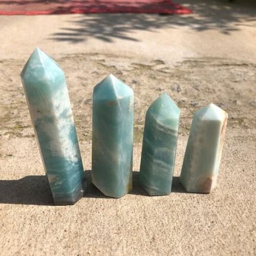 Caribbean calcite crystal wand point quartz minerales gemstones natural stone modern home decor