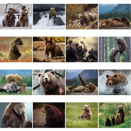 Rolling Bear Hug Picture Diamond Painting Diy Handmade Home Decor Modern Animal Cross Stitch Kits Diamond Art Painting Embroider