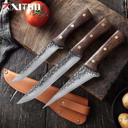XITUO Forged Slaughter Boning Knife Special Knife For Pigs Kitchen Bone Meat Fish Sushi Knife Fruit Vegetables Cooking Cutter