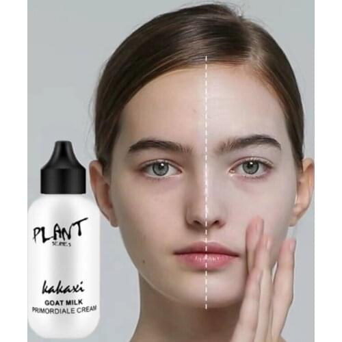 Lazy Face Foundation Cream Goat Milk Revitalizing Full Coverage Waterproof Makeup Base Brightening Cover