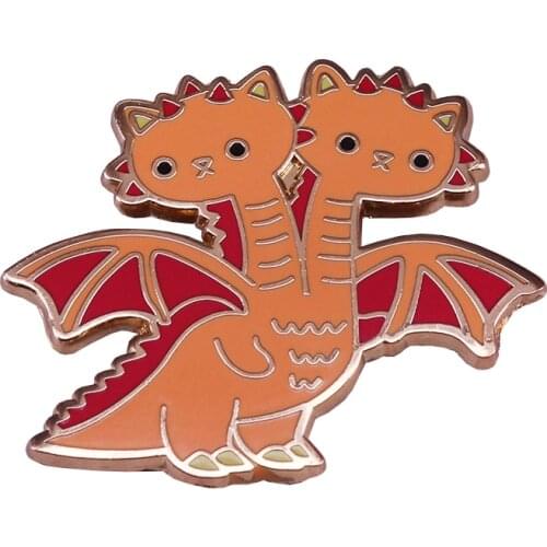 Cute dragon kitty brooch little mythical creature mix cartoon cat lovers jacket bag decor