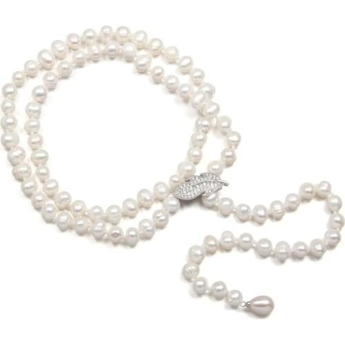 Fashion Potato Shape Necklace High-Quality White Pearl Necklace Comfortable To Wear for Women Glamorous Jewelry Gift 8-9mm