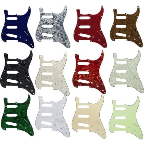 11 Holes SSS Pickguard Strat White Scratch Plate W/ Pickguard Screws Single Coil Pickups Guitar Pickguard for American Fender